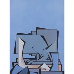 La jouissance hallucinée by Joaquín Ferrer, 1985, Technique mixte sur carton marouflé sur panneau de bois, sold Jun 2021