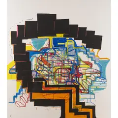 Clamshell by Joanne Greenbaum, 2006, Huile sur toile, sold May 2021