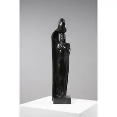 Au bord du Nil by Mahmoud Mouktar, Bronze à patine brune, sold May 2021