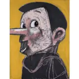 Yellow Enamel - 2006 by Jim Dine, Bois gravé, rehauts à l'acrylique et au crayon, grattage sur papier vélin Arches, sold Jun 2021