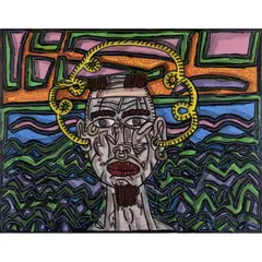 Les boeufs à la mode by Robert Combas, 2008, Acrylique sur toile, sold Oct 2021