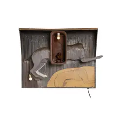 & Nancy Reddin Kienholz ( 1943-2019) by Edward Kienholz, Technique mixte, collage, système électrique et grenouille naturalisée sur panneau, sold Dec 2021