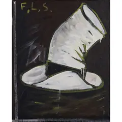 Sans titre, (F.L.S.) by Walter Swennen, 1984, Huile sur panneau, sold Sep 2021