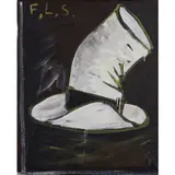 Sans titre, (F.L.S.) by Walter Swennen, 1984, Huile sur panneau, sold Sep 2021