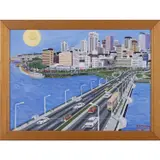 Sans titre (Pont Charles de Gaulle) by Zéphirin Kouassi dit Zéphirin, 1982, Acrylique sur toile, sold Nov 2021