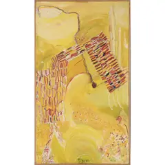 Sans titre, vers 1980s by Ernestine Meledge dite Tina, Acrylique, textile et collage sur toile, sold Nov 2021