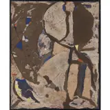 Empreinte Africaine 8 by Théodore Koudougnon, Technique mixte sur toile, sold Nov 2021