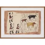 La chasse, vers 1930s by Albert Lubaki, Encre et aquarelle sur papier Signé 'Lubaki' au centre à gauche, sold Nov 2021