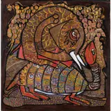 Aomerin Joba Ambition, Father of the beast who loves to become human king by Twins Seven-Seven, 2002, Technique mixte sur bois, sold Nov 2021