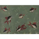 Sans titre (Composition avec poissons) by Jean Bosco Kamba, 1959, Gouache sur panneau, sold Nov 2021