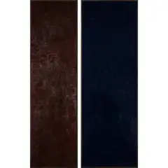 Bleu-rouge (Diptyque) by Jean-Pierre Bertrand, 1983, Acrylique et miel sur bois, Plexiglas et cornière fer, sold Dec 2021