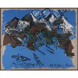 Pyramide coumpound, falling water by Judy Rifka, 1984, Huile sur toile de lin, sold Dec 2021