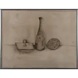 Nature morte by Konstantin Moralis, 1978, Encre de Chine sur papier, sold Dec 2021