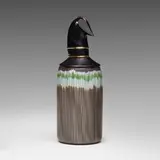 Prototype I Falconi per Giò Caroli box by Toni Zuccheri, 1979, overlapping ground polychrome canes, ground black glass, 18k yellow gold, sold Mar 2023