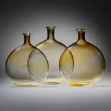 Flattened bottles, set of three by Lino Tagliapietra, 1987-1988, internally decorated glass, sold Mar 2023