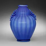 Velato Serpentina vase by Napoleone Martinuzzi, 1933, incamiciato vase with applied handles, sold Mar 2023
