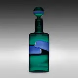 A Fasce Orizzontali bottle with stopper by Fulvio Bianconi, c. 1951, glass with polychrome bands, sold Mar 2023