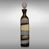 A Fasce Orizzontali bottle with stopper, model 4581 by Fulvio Bianconi, c. 1953-56, glass with white band, sold Mar 2023