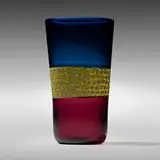 Doppio Incalmo vase, model 3858 by Riccardo Licata, 1956, fused glass with murrine band, sold Mar 2023