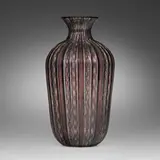 Zanfirico vase by Ercole Barovier, c. 1980, fused zanfirico glass canes, sold Mar 2023
