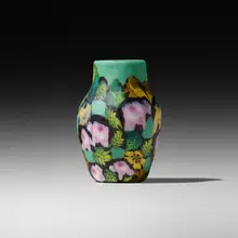 Floreali vase by Giuseppe Barovier, c. 1914, internally decorated glass with rose and leaf murrine, sold Mar 2023
