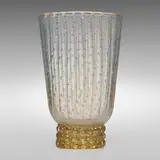 A Base Gemmata vase by Ercole Barovier, 1940, iridized bollicine glass, glass with gold leaf and applications, sold Mar 2023