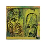 Untitled - Abstract portrait and truck scene by Purvis Young, paint and mixed media on board, sold Oct 2025