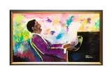 Untitled - Piano Player by Cecil Bernard, acrylic on canvas, sold Oct 2025
