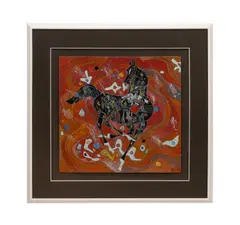 Black Horse by Jiang Tie Feng, serigraph on paper, sold Oct 2025