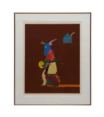 Zuni Rain Dancer by John Nieto, serigraph on paper, sold Oct 2025
