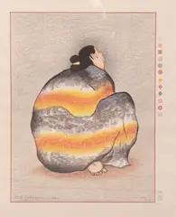 NM artist by R. C. Gorman, woodblock print "Monica", sold Oct 2023