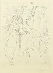 Untitled by Salvador Dalí, etching "Lady Godiva", sold Oct 2023