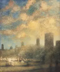 Sheep Meadow, 8pm by Bill Jacklin, oil on canvas, sold Jan 2026