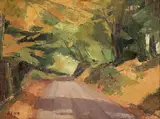 Hockeridge Lane by Brian Theodore Norton Bennett, oil on board, sold Jan 2026