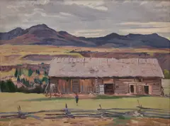 The Barn, 1937 by Robert Pilot, 1937, oil on canvas, sold Feb 2026