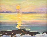 Lake Ontario, circa 1950 by George Paginton, circa 1950, oil on canvas board, sold Feb 2026