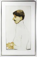 Self Portrait by Mauricio Lasansky, etching, sold Mar 2024