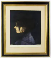 Portrait of a Young Artist by Mauricio Lasansky, etching, sold Mar 2024