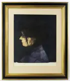 Portrait of a Young Artist by Mauricio Lasansky, etching, sold Mar 2024