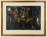 Pieta by Mauricio Lasansky, etching aquatint grease ground, sold Mar 2024