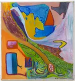 Untitled by Claude Utley ''Untitled'', Oil on Canvas Framed 33.5''x36.5'', sold May 2023