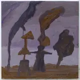 Untitled by Claude Utley ''Untitled'', Oil on Canvas 12''x12'', sold May 2023