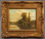 Untitled by Emilio Sánchez-Perrier, oil painting on wood panel, sold Oct 2023
