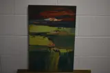 Moorings & Meadows' abstract oil on canvas by Stephen Court, oil on canvas, sold Mar 2022