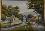 Rural village scene by F Cawthorne, watercolour, sold Mar 2022