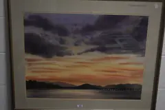Lakeland landscape at dusk by Jim Ridout, watercolour, sold Mar 2022