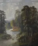 A rural woodland river scene by Ada Stone, oil, offered Oct 2026