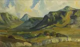 A mountainous landscape with cottages by F. Jones, oil, offered Oct 2026