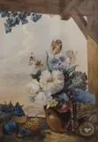 A study of a vase of flowers and fruit by C Whittaker, oil, offered Oct 2026