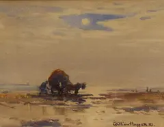Carting Seaweed by William Hoggatt, watercolor, sold Oct 2026